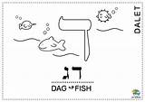 Hebrew Dalet Letter sketch template