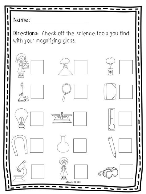 science tools freebie kindergarten worksheets science tools science
