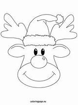 Reindeer Coloring Face Rudolph Pages Printable Color Getdrawings Print Directed Drawing Getcolorings Craft sketch template