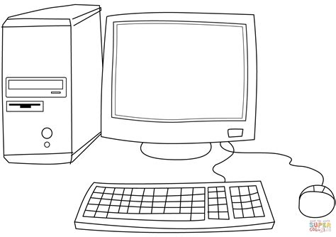 computer coloring page  printable coloring pages