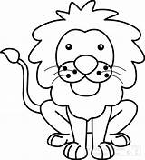 Lion Clipart Outline Clip Animals Cartoon Outlines Animal Cute Kids Lions Background Size Transparent Graphics Clipground Classroomclipart Mammals Sitting Cliparts sketch template