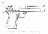 Eagle Desert Draw Imi Step Drawing Dibujos Pistols Armas Dibujo Tutorials Drawingtutorials101 Lineart Dibujar sketch template