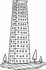 Pages Tall Building Coloring Template sketch template