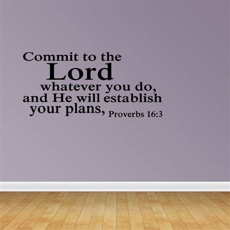 wall decal quote commit   lord