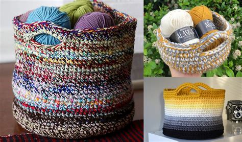 Scrap Yarn Basket Free Crochet Patterns Your Crochet Scrap Yarn My