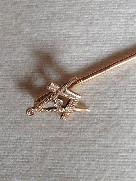 antiques atlas 14ct gold masonic stick pin