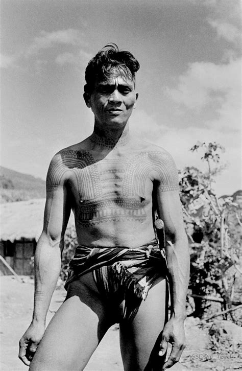 ttattooed igorot man on northern luzon island philippines