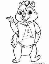 Coloring Alvin Chipmunks Pages Brittany Popular sketch template
