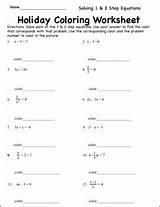 Activity Equations Solving Coloring Algebra Pre Christmas Preview Worksheet Step sketch template