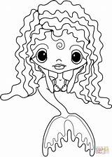 Mermaid Coloring Pages Cute Little Baby Drawing Printable Supercoloring Color Paper Print Rysunki sketch template