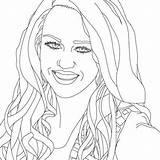 Coloring Pages Realistic People Miley Cyrus Hellokids Close Attractive Printable Color Smiling Getcolorings Getdrawings sketch template