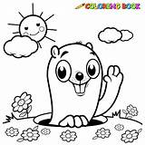 Coloring Hole Groundhog Gopher Pages Outline Book Activities Vector Peeking Animals Illustration Clipart Stock Clip Sea Creatures Colouring Illustrations Now sketch template