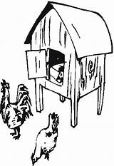 Chicken Chook Coop Template Coloring sketch template