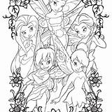 Tinkerbell Friends Pages Coloring Her Drawing Getdrawings Getcolorings Print sketch template