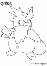 Coloring Pages Pokemon Delibird Printable Kids sketch template