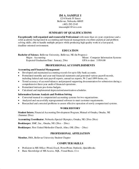 bookkeeper resume template   word  documents