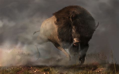 charging buffalo stock photo  image  istock