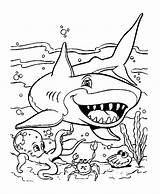 Coloring Pages Sharks Kids Shark Color Print Fish Printable Animals Animal Octopus Crab Funny Children Adult Justcolor sketch template