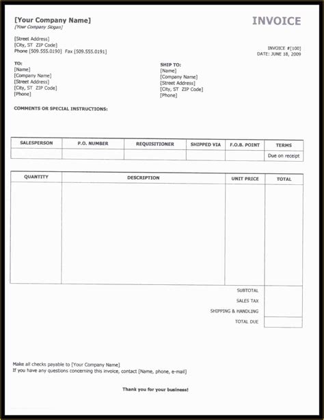 invoice template    employed invoice template excel
