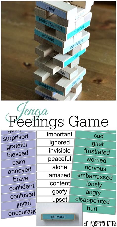 Feelings Jenga Game Feelings Games Therapy Games