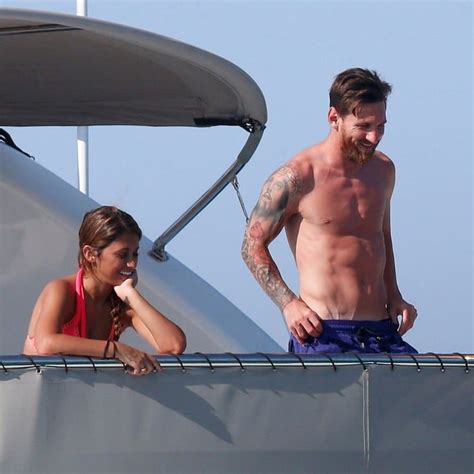 Lionel Messi And His Girlfriend In Ibiza Spain July 2016