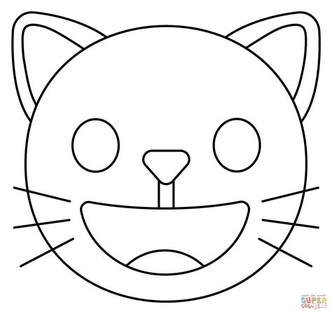 grinning cat emoji coloring page  printable coloring pages