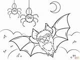 Halloween Coloring Pages Spiders Bat Bats Spider Printable Supercoloring Color Print sketch template