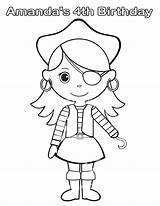 Pirate Girl Coloring Pages Kids Female Drawing Printable Piraten Mädchen Personalized Color Getcolorings Ausmalen Girls Birthday Print Party Favor Book sketch template