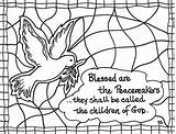 Bulletin Peacemakers Blessed Sunday Clipground Beatitudes sketch template