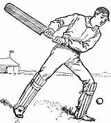 Cricket Drawing Bat Coloring Clipart Outline Batsman Pages Template Vintage Printable Sketch Etc Getdrawings Large sketch template