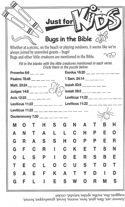 bible word search  kids printable word search printable