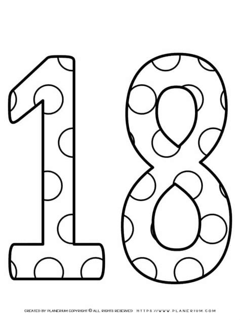 coloring page number pattern eighteen planerium