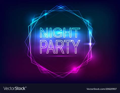 night party advertisement template neon style vector image