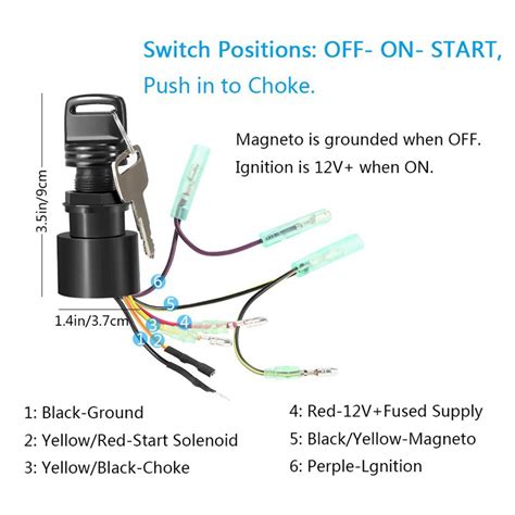 push  choke ignition starter switch  mercury boat motors