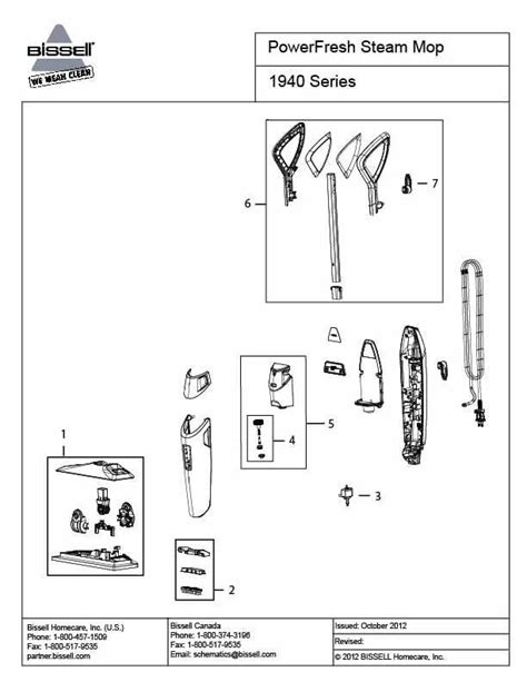 schematic parts book  bissell model  powerfresh steam mop vacuumsrus