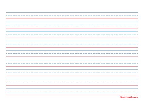 red  blue lined handwriting paper printable printable templates