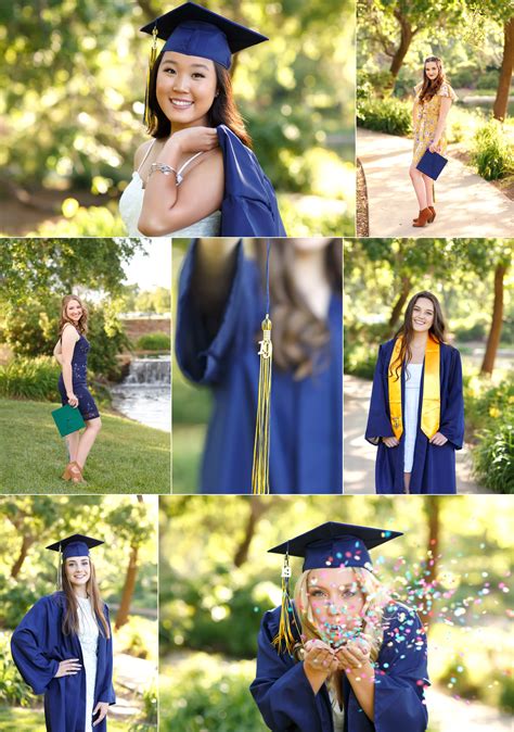 senior models celebrate graduation cap  gown session