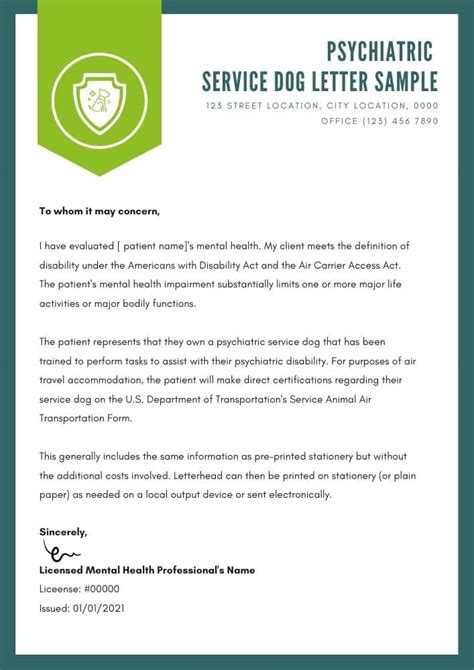 service dog doctor letter template