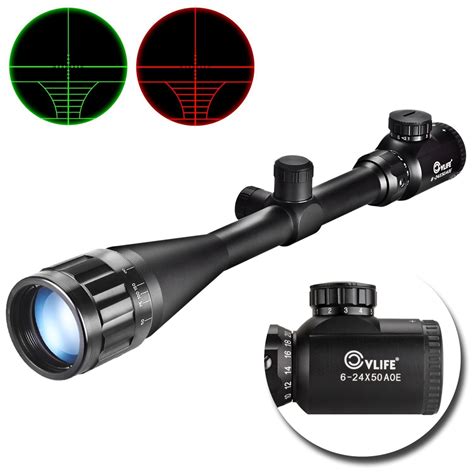Cvlife Optics Hunting Rifle Scope 6 24x50 Aoe Red And Green Illuminated