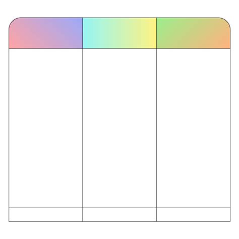 printable blank chart template  column