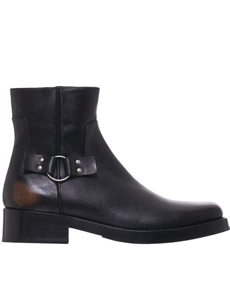 raf simons black high sole detail  boots