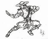 Kung Lao Drawing Line Mortal Kombat Scale sketch template