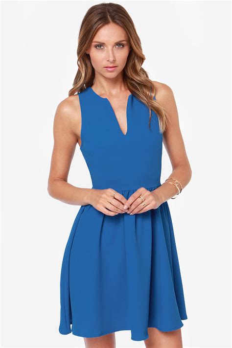 cute blue dress sleeveless dress skater dress 49 00 lulus