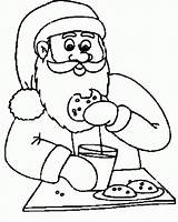 Cookies Santa Eating Coloring Milk Cartoon Claus Clipart Cookie Clip Kids Cliparts Pages Funny Drinking Clause Library Color Printable Print sketch template