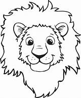 Lion Face Coloring Pages Head Smiling Para Leão Colorir Printable Lions Kids Color Cartoon Roaring Sheets Print Faces Colouring Leao sketch template