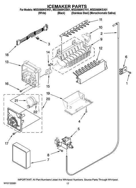 whirlpool ice maker parts diagram wiring