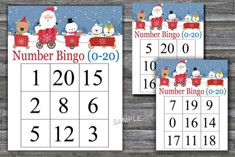 bingo kids  christmas bingo gamechristmas bingo cardsnumber bingo