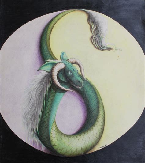 Ying Yang Dragon Drawing By Maciel Cantelmo