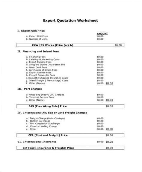 freight forwarding quotation format  excel invoice template vrogue