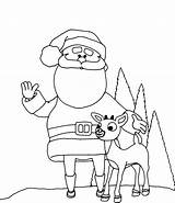 Reindeer Coloring Pages Santa Printable His Kids sketch template